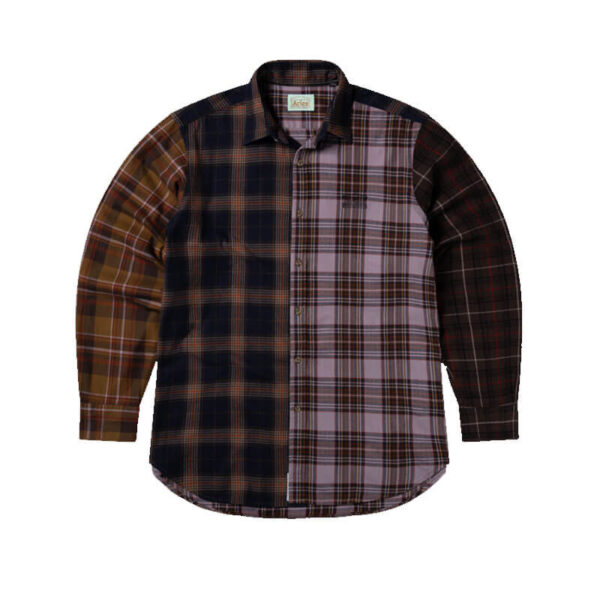 ARIES Overdyed Patchwork LS Shirt - Purple