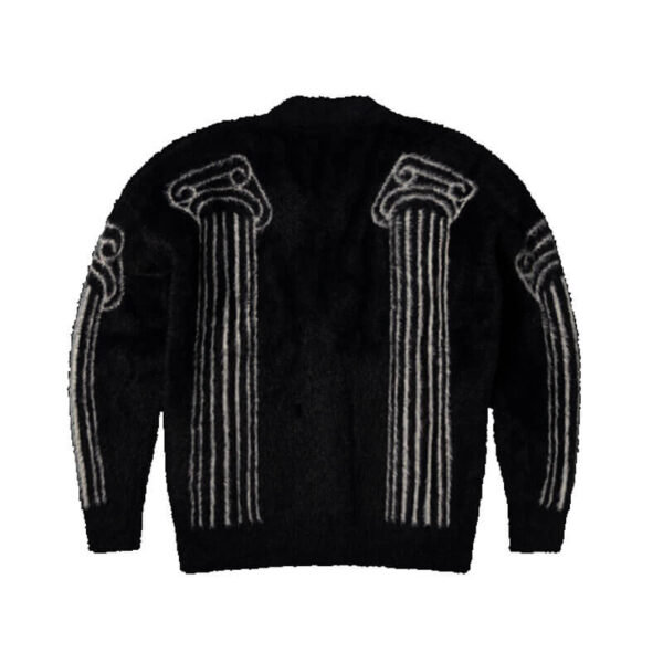 ARIES Oversized Chenille Column Knit Cardigan - Black