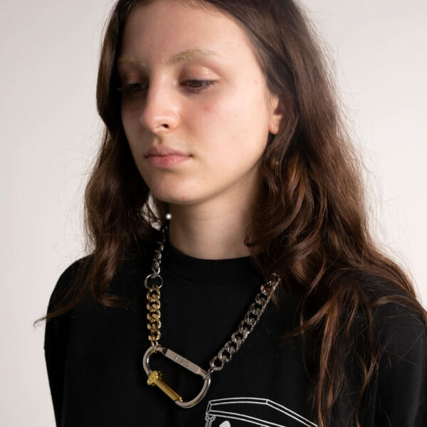 ARIES column carabiner necklace silver 2