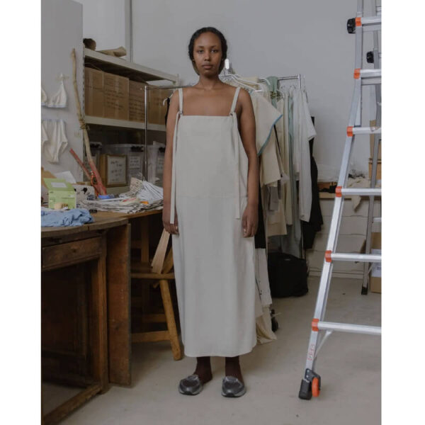 BASERANGE long strap overall dress undyed2