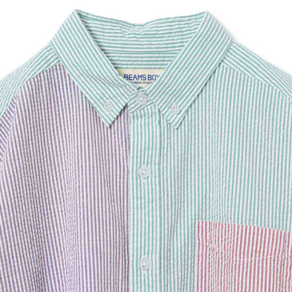 BEAMS BOY Seersucker Crazy Shirt