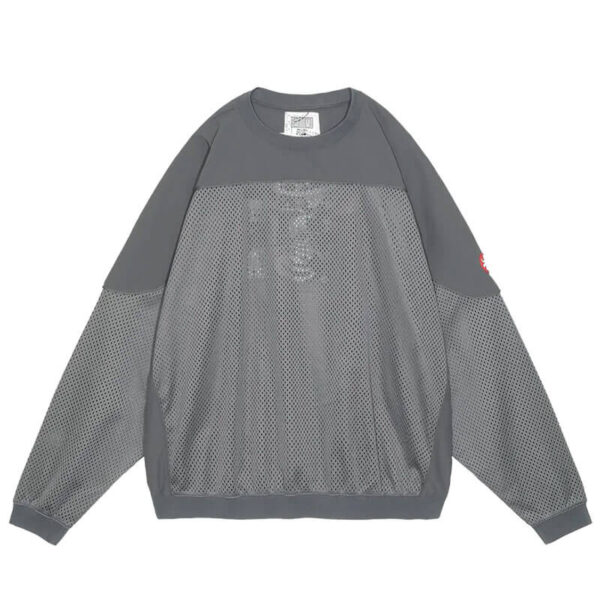 Mesh Track Crew Neck - Grey