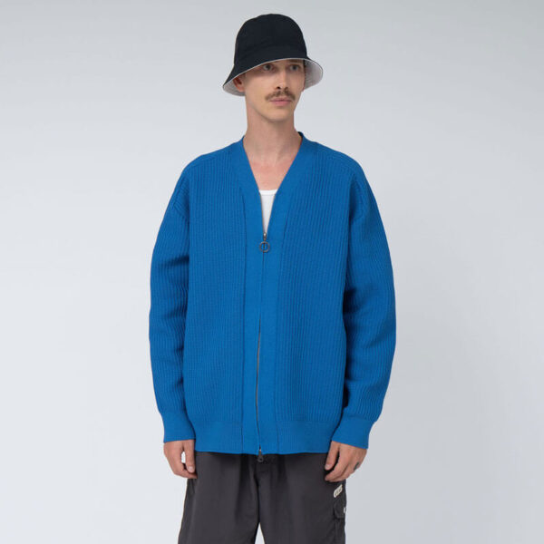 NANAMICA 5G Zip Cardigan - Blue