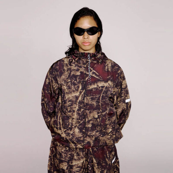 NO PROBLEMO Forest Glitch Nylon Jacket