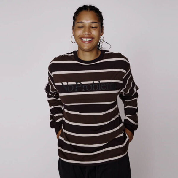 NO PROBLEMO Stripe LS Tee - Brown