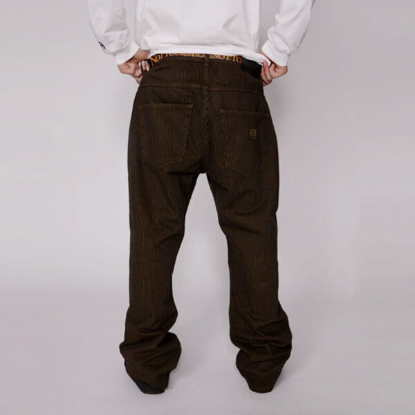 NO PROBLEMO Striped Nacoyo Bagi Jean - Brown