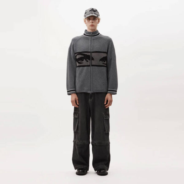 Perks & Mini Eyes Zip Thru Knit Cardigan