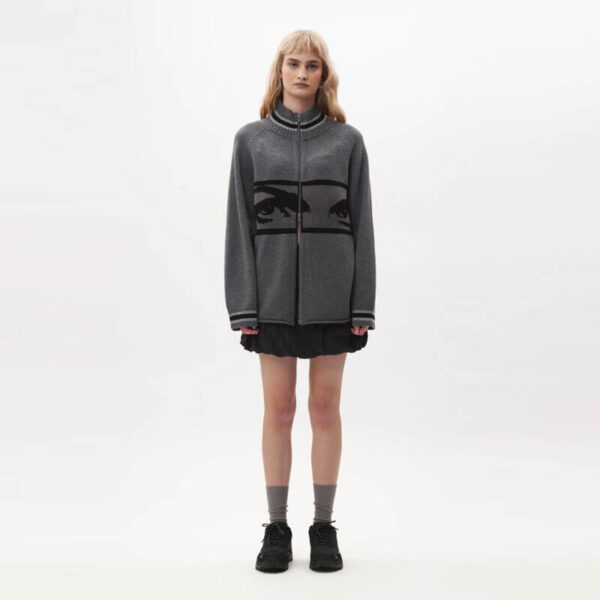Perks & Mini Eyes Zip Thru Knit Cardigan