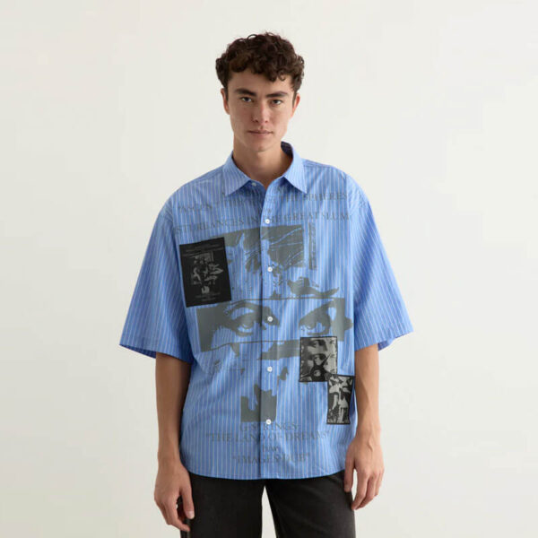 Perks & Mini Slab City Boxy Shirt - Blue Stripe