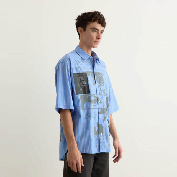 Perks & Mini Slab City Boxy Shirt - Blue Stripe
