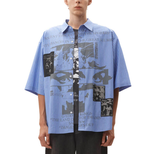 Perks & Mini Slab City Boxy Shirt - Blue Stripe