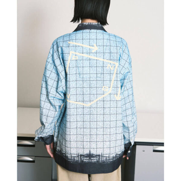 PHINGERIN Flannel Open Collar Shirt - Sky