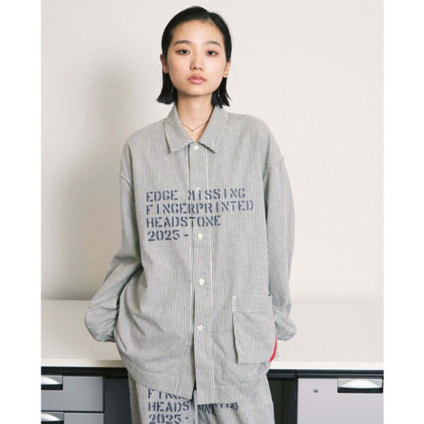 PHINGERIN Hand-Stenciled Night Shirt Stripe