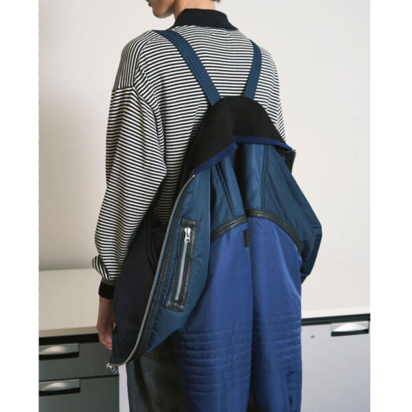 PHINGERIN Trim Leather Bomber Jacket