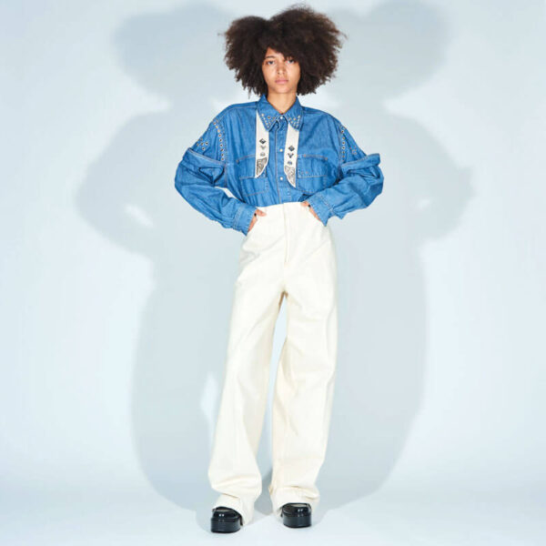 TOGA ARCHIVE Metal Ribbon Tie - Beige