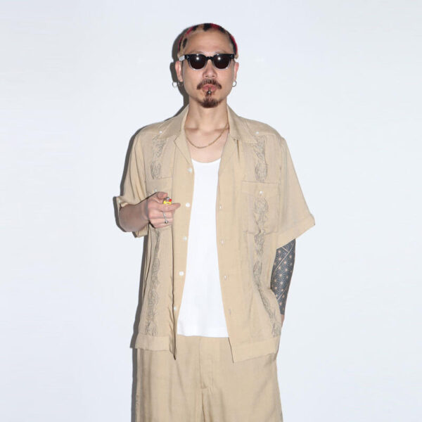 WACKO MARIA 56 TATTOO STUDIO Cuba Shirt - Beige