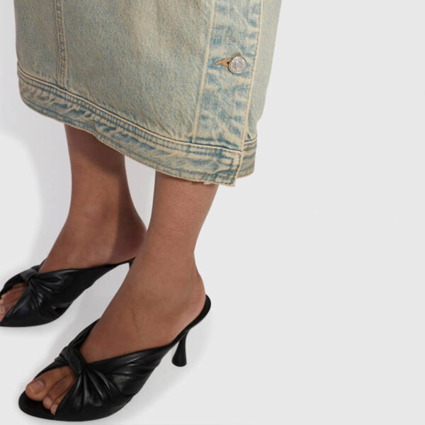 WOOD WOOD drew denim skirt vintage beige 4